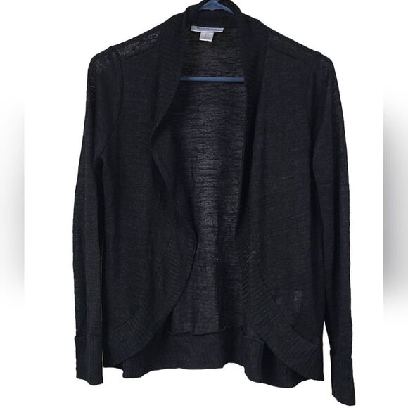 Motherhood Maternity Solid Black Cardigan Open Front Sweater Ribbed Lightweight - Picture 1 of 8